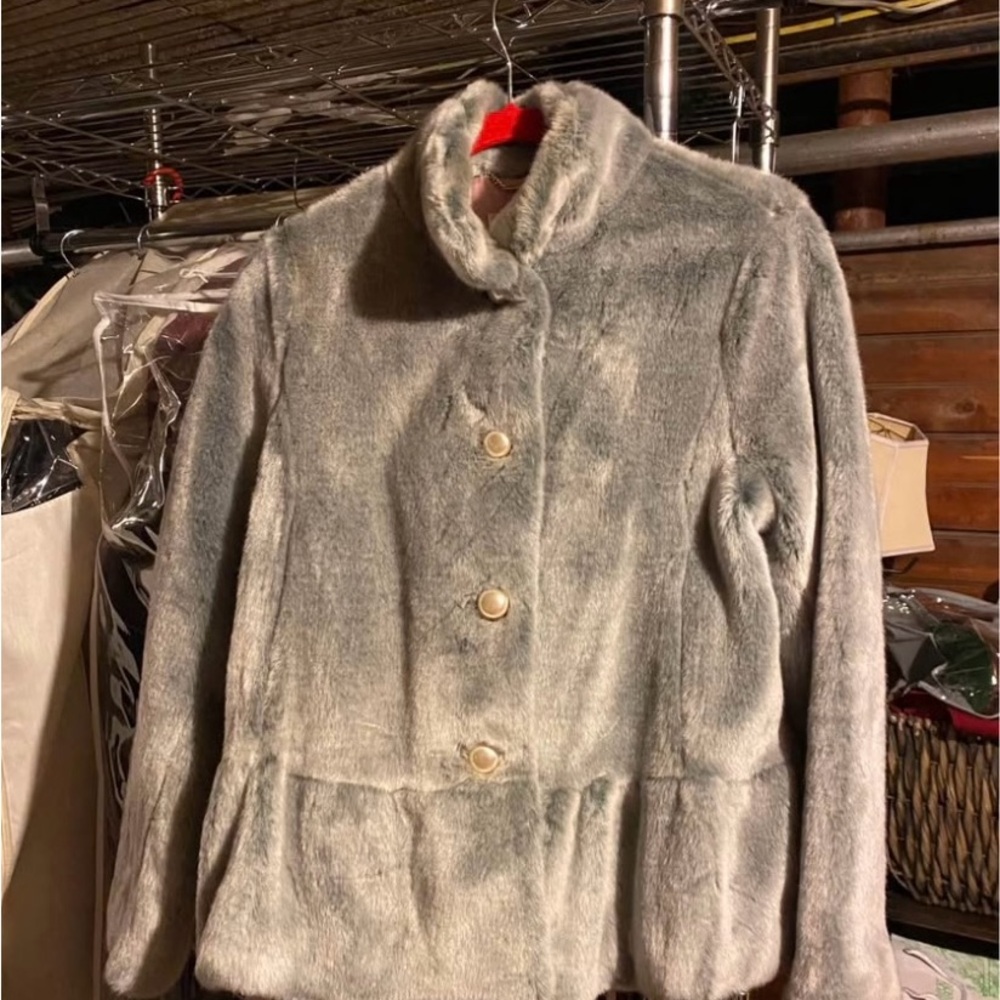 kate spade Plush Gray Teddy Jacket